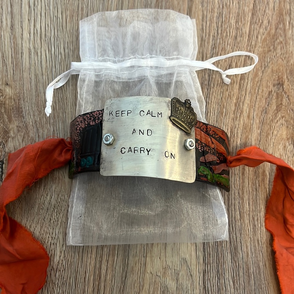 Leather Cuff - Keep Calm and Carry On